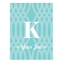 Ornate Woven Monogram - Letter K Post Card