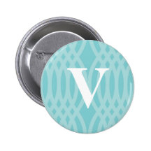 Ornate Woven Monogram - Letter V Pinback Buttons