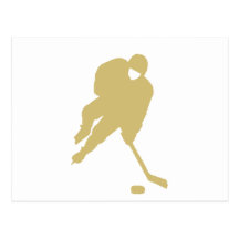 oro del jugador de hockey tarjetas postales