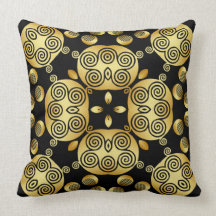Oro y almohada de tiro decorativa del negro