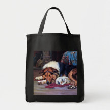 Orphan Dog with Collie Vintage Art Bag