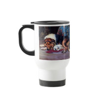 Orphan Dog with Collie Vintage Art Coffee Mug