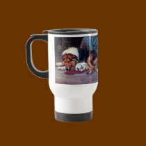 Orphan Dog with Collie Vintage Art mugs