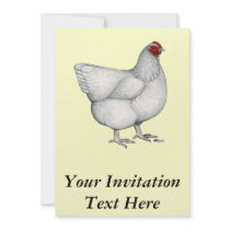 Orpington White Hen Personalized Announcement