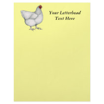 Orpington White Hen Personalized Letterhead