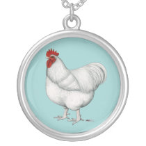 Orpington White Rooster Personalized Necklace