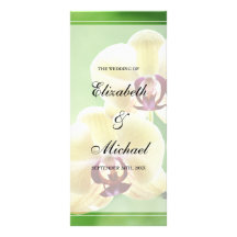 Orquídeas elegantes que casan programa tarjeta publicitaria a todo color