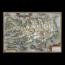 Ortelius Islandia Map featuring Sea Monsters Print