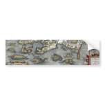 Ortelius Map Sea Monsters Bumper Sticker