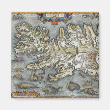 Ortelius Map Sea Monsters Magnet
