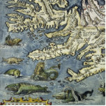 Ortelus Map Sea Monsters Photo Sculpture