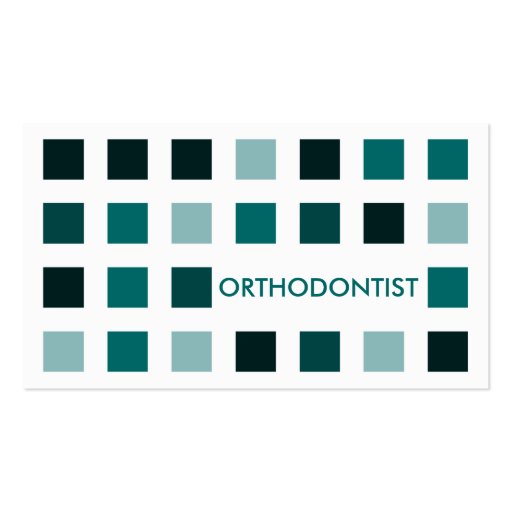 ORTHODONTIST (mod squares) Business Card Template
