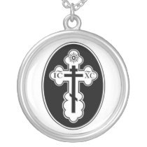 Orthodox Cross Sterling Silver Pendant Necklace