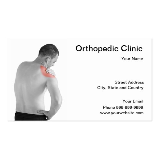 orthopedic clinic business card template (front side)