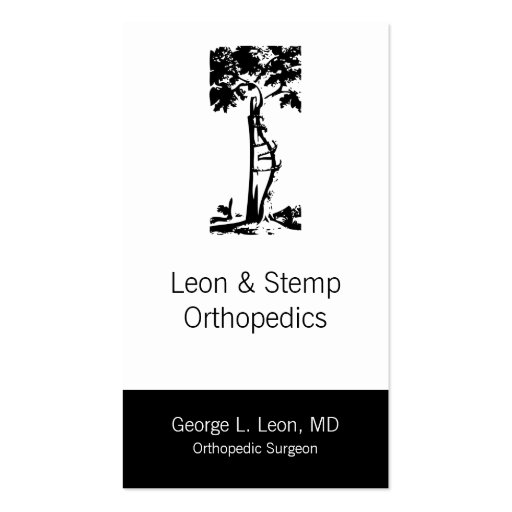 Orthopedic Crooked Tree Symbol Business Card (front side)