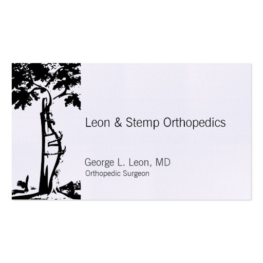 Orthopedic Crooked Tree Symbol Business Card Template (front side)