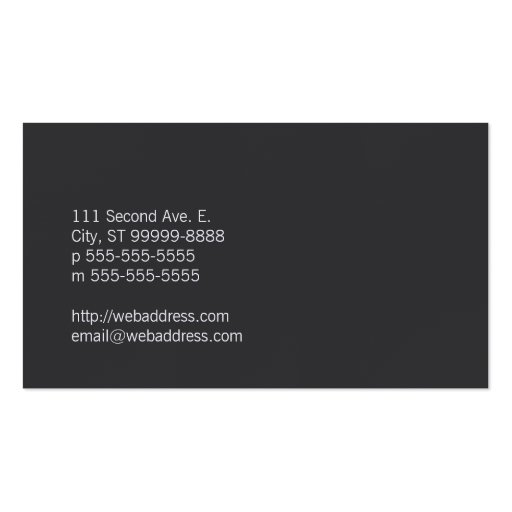Orthopedic Crooked Tree Symbol Business Card Template (back side)