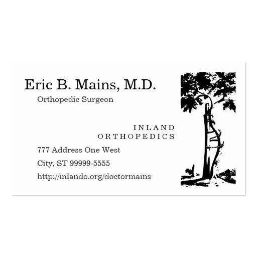 Orthopedic Surgeon Crooked Tree Business Card Template (front side)