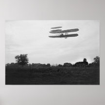 Orville Wright on Flight 41 at 60 foot high Print