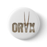 Oryx - beast of the desert / Namibia Africa Skull Pinback Button