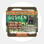 Osage Grove Goshen Disc Golf Grand Opening stickers