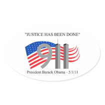 Osama Bin Laden - Justice Has Been Done Oval Stickers
