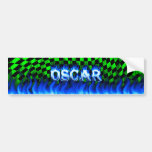 Oscar blue fire and flames bumper sticker design