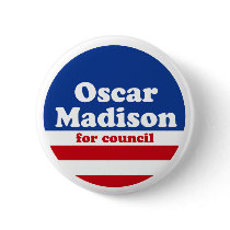 Oscar Madison for Council campaign button