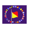 Oscar Man Overboard Nautical Signal Flag postcards