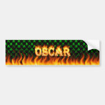 Oscar real fire and flames bumper sticker design.