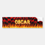 Oscar real fire and flames bumper sticker design.