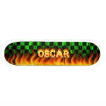 Oscar skateboard fire and flames design.