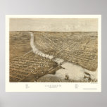 Oshkosh, WI Panoramic Map - 1887 Posters