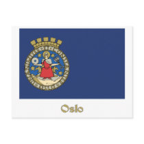 Oslo flag with name post cards