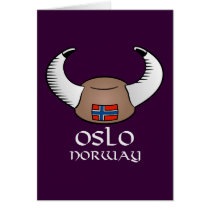 Oslo Norway Viking Hat Greeting Cards