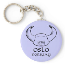 Oslo Norway Viking Hat Keychain