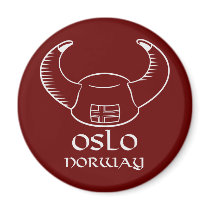 Oslo Norway Viking Hat Refrigerator Magnet