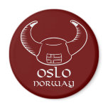 Oslo Norway Viking Hat Refrigerator Magnet