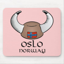 Oslo Norway Viking Hat Mouse Mat