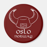 Oslo Norway Viking Hat Refrigerator Magnet