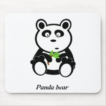 Oso de panda del amor tapetes de ratón