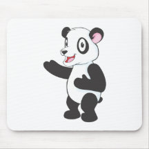 Oso de panda feliz alfombrilla de raton