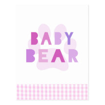 Oso del bebé - rosa postal