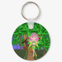 Ostara Faery and Birdhouse Cottage Keychain by KirstenEdwards Ostara Faery and Birdhouse Cottage Keychain