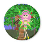 Ostara Faery and Birdhouse Cottage Magnet