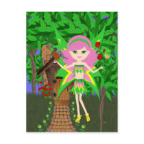 Ostara Faery and Birdhouse Cottage Postcard by KirstenEdwards Ostara Faery and Birdhouse Cottage Postcard