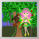 Ostara Faery and Birdhouse Cottage Poster posters
