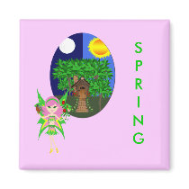 Ostara the Faery Goddess of Spring Magnet