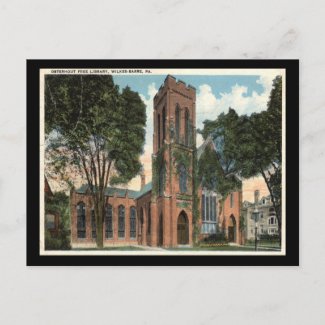Osterhout Library, Wilkes Barre 1935 Vintage postcard