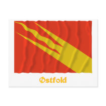 Østfold waving flag with name post cards
